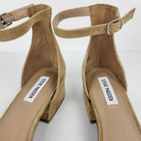 Steve Madden Irenee Tan Nubuck Block Heel Nubuck 9 US - Picture 5 of 14